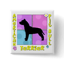 Groovy American Pit Bull Terrier Pinback Button