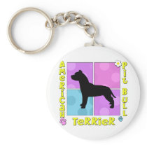 Groovy American Pit Bull Terrier Key Chains