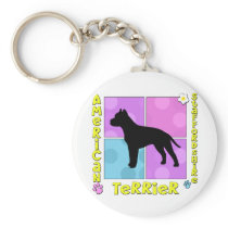 Groovy American Staffordshire Terrier Keychain
