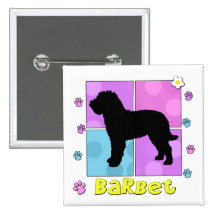 Groovy Barbet Pinback Button