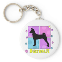 Groovy Basenji Key Chain