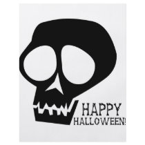 Groovy Black Skull - Happy Halloween Design flyers