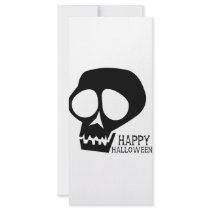 Groovy Black Skull - Happy Halloween Design rack cards