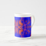 groovy blue orange porcelain mug