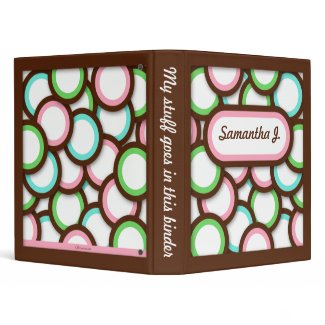 Groovy Bold Retro Circles Personalized Binder