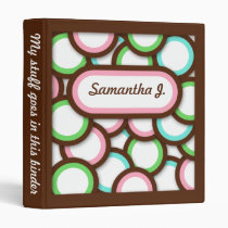 Groovy Bold Retro Circles Personalized Binder