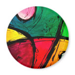 Groovy Bright Abstract Acrylic Art magnets