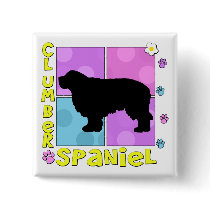 Groovy Clumber Spaniel Button