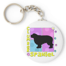 Groovy Clumber Spaniel Keychains