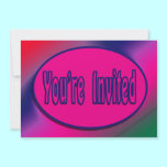 groovy colors stripes invitations