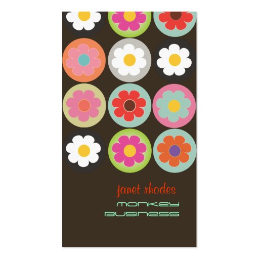 Groovy Daisies, fully customizable Business Card (front side)