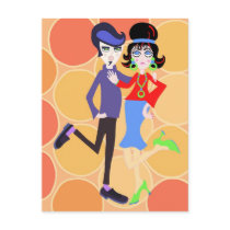 Groovy Dancing Couple Post Card
