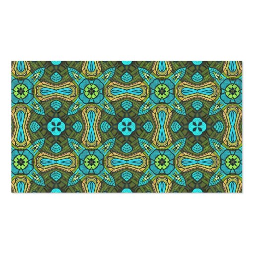 Groovy Decorative Star Pattern Damask Abstract Art Business Card Templates (back side)