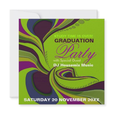 Groovy Diva Graduation Birthday Party Invitation by Paperstation