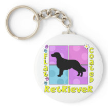 Groovy Flat Coated Retriever Key Chain