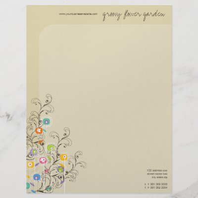 Groovy Flower Garden Business Letterhead Template by fat_fa_tin