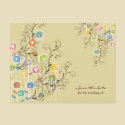 Groovy Flower Garden Save The Date Custom Postcard by fat_fa_tin Groovy Flower Garden Save The Date Custom Postcard