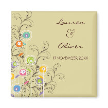 Groovy Flower Garden Save The Date / Favor Magnet by fat_fa_tin Groovy Flower Garden Save The Date / Favor Magnet