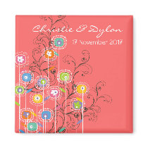 Groovy Flower Garden Save-the-Date / Gift / Favor magnets