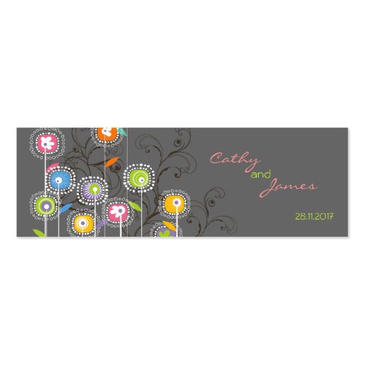 Groovy Flower Garden Thank You Gift Tag / Favor / Business Card (front side)
