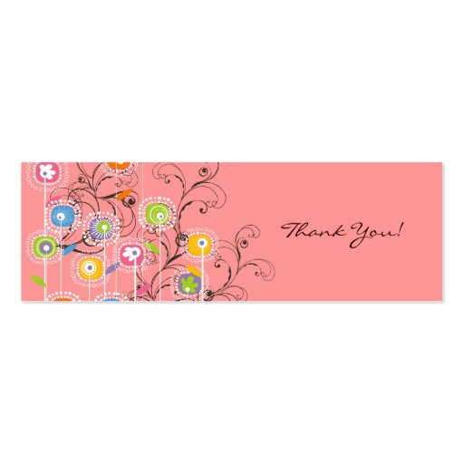 Groovy Flower Garden Thank You Gift Tag / Favor / Business Card (back side)