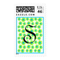 Groovy Flower Monogram Postage postage by JuJuGarden Groovy Flower Monogram Postage postage