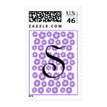 Groovy Flower Monogram Postage postage by JuJuGarden Groovy Flower Monogram Postage postage