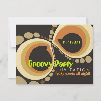 Groovy Funky Party Invitation template invitation
