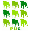 Groovy Green Pugs t-shirts by naturetees Groovy Green Pugs t-shirts