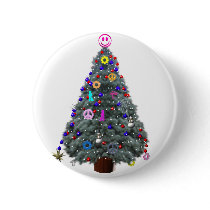 Groovy Hippie Christmas Tree buttons by groovy_christmas Groovy Hippie Christmas Tree buttons