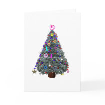 Groovy Hippie Christmas Tree cards by groovy_christmas Groovy Hippie Christmas Tree cards