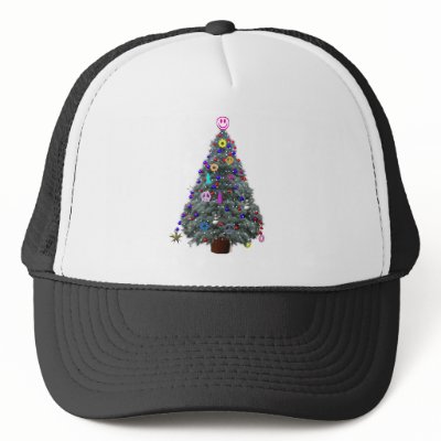 Groovy Hippie Christmas Tree hats