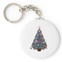 Groovy Hippie Christmas Tree keychains