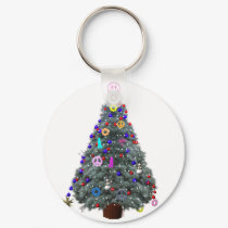 Groovy Hippie Christmas Tree keychains