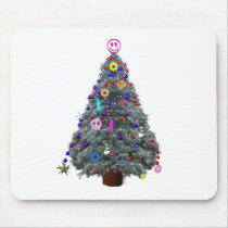 Groovy Hippie Christmas Tree mousepads