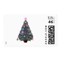 Groovy Hippie Christmas Tree postage