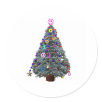 Groovy Hippie Christmas Tree stickers