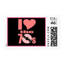 Groovy I Heart the 70s Postage Stamps