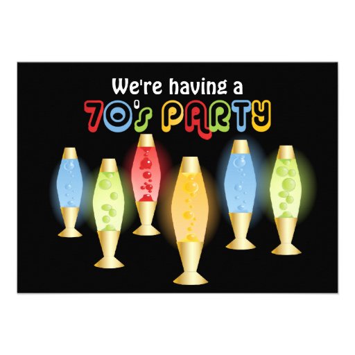 Groovy Lamps 70s Party Announcement