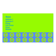 Groovy Lime Green and Turquoise Business Card