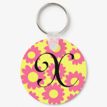 Groovy Monogram Flower keychains by JuJuGarden Groovy Monogram Flower keychains