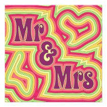 Groovy Mr & Mrs Invitation/Announcement invitations