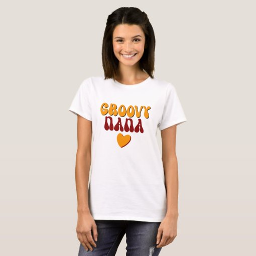 Groovy Nana Retro Typography Heart T Shirt Zazzle