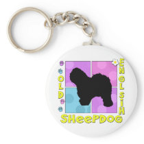 Groovy Old English Sheepdog Keychains