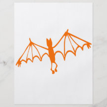 Groovy Orange Bat Halloween Design Full Color Flyer