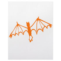 Groovy Orange Bat Halloween Design Letterhead Template