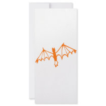 Groovy Orange Bat Halloween Design Custom Rack Cards