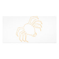 Groovy Orange Halloween Spider Photo Greeting Card