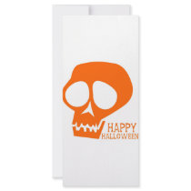 Groovy Orange Skull - Happy Halloween! Custom Rack Card