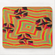 groovy orange star abstract mousepads